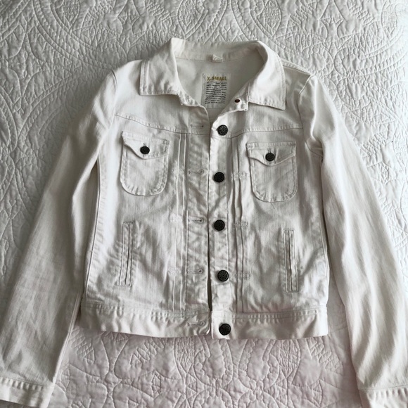White Denim Jean Jacket With Pockets | XS | J Crew
